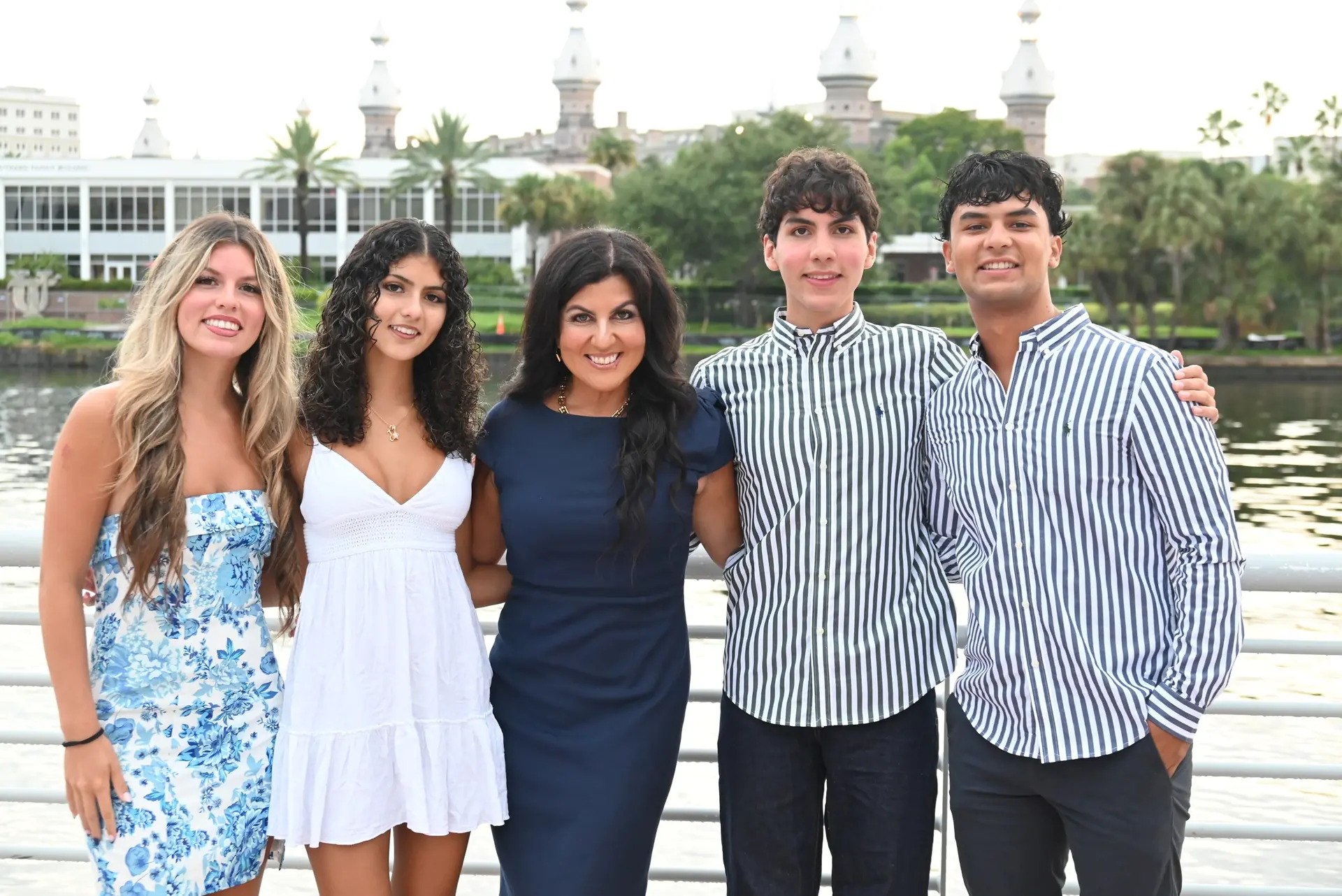 Jackie Toledo with her children on the Tampa Riverwalk